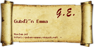 Gubán Emma névjegykártya